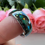 Opal Inlay Domed Polished 8mm Mens Womens Tungsten Engagement Wedding Rings