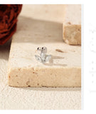 Multi -Styles 925 Silver Geometric Moissanite Heart Screw Stud Helix Earrings