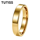 Classic Flat Top High Polished 4mm Multicolour Tungsten Carbide Wedding Rings