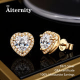 Selection of 0.5-2ct Cut 3EX D VVS1 Moissanite Diamonds Silver Stud Earrings