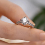 Luxury 1 Carat Moissanite 100% S925 Silver D Color VVS1 GRA Certified Solitaire Rings for Women Fine Jewellery