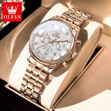 Luxury Fashion Brand Waterproof Luminous Multifunctional Chronograph Quartz Ladies Watches With Box - Ideal Gifts
