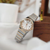 Elegant Luxury Designer Cz Diamonds Gold Fashion New Quartz Wrist Waterproof Ladies Wristwatch