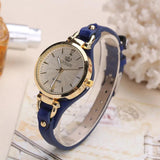 New Arrival Fashion Casual Watches - Quality Round Dial Rivet Leather Strap Ladies Analog Quartz Wristwatches - The Jewellery Supermarket