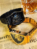 New Triangle Skeleton Automatic Watches for Men Luxury Brand Stainless Steel Strap Sports Mechanical Watches