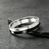 Fashion 4mm Two Tone Tungsten Carbide Wedding Egagement Rings For Men and Women