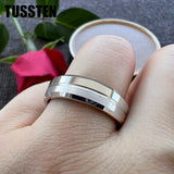 New Arrival Grooved Gold Colour Tungsten Carbide Ring for Men Women - Plain Comfort Fit Ring Classic Jewellery  - The Jewellery Supermarket