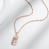 Outstanding Fashion Filled 14K Rose Gold Square AAA Zircon Diamonds Necklace For Women - Luxury Fine Jewellery