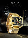 New Men Watch Gold Quartz Led Sport Waterproof Wrist Watch -  Fashion Military Digital Watches - The Jewellery Supermarket