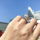 2 Carat VVS1 D Colour Moissanite Diamond Solitaire Sterling Silver Engagement Ring