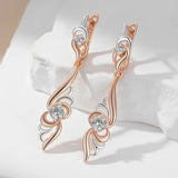 Unique Flower 14K Gold Filled AAA Lab Created Zircon Diamonds Boho Drop Earrings