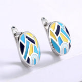 New Classic Irregular Colour Hnadmade Enamel Stamp Fashion Drop Earrings