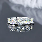 18KGP VVS1 D Colour 3.6CT 5 Moissanite Diamonds S925 Sterling Silver Eternity Ring