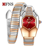 Fashion Brand New Unique Shape Luxury Strip Multicolour Quartz Women's Snake Watch