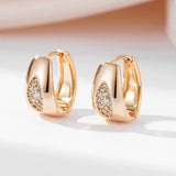 14 Karat Rolled Gold Oval AAA Zircon Diamonds Full Paved Hoop Luxury Earrings For Women