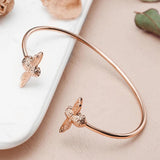 Elegant Luxury 3D Engraved Bee Dial Ladies Watch Rose Gold Plated 31mm Classic Casual Dress Watch with Bracelet Set