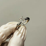 Excellent 1Carat Radiant/Asscher Cut Moissanite Diamond Rings 925 Silver Wedding Engagement GRA Certified Jewellery