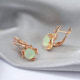 Luxury Design 14K Rolled Gold Emerald Green AAA Zircon Crystals Drop Earrings