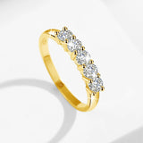 Dazzling With Certficate Original Solid 925 Silver 5 Stone Moissanite Eternity Rings For Women - Luxury Jewellery