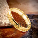 Carbon Fiber Inlay 4/6/8mm Gold Tungsten Engagement Wedding Rings for Men Women