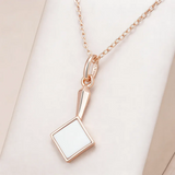 14 Rolled Gold White Enamel  High Quality Daily Fine Jewellery Pendant And Necklace