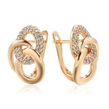 14 Karat Gold Filled Unique AAA Zircon Diamonds Full Paved Multi-Hoop Earrings For Women