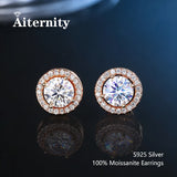 Fine Moissanite Diamonds S925 Sterling Silver Stud Earrings For Women And Men