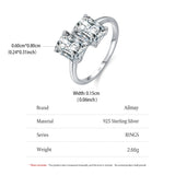 Luxury Silver Classic Setting Shining Princess Cut AAAA Lab Created Diamonds Ring