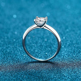 Brilliant 2 Carat D Colour VVS1 Princess Cut Moissanite Diamond Silver Ring