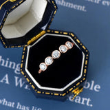 GRA Certified 3mm Round Half Eternity Moissanite Diamonds Rings for Women 925 Silver Engagement Wedding Jewellery