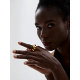18K Gold Plated Stainless Steel Flower Hollow Big Fashion Statement Ring
