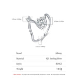 Geometric Line Design Dazzling AAAA Lab Created Diamond Sterling Silver Ring