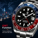 Luxury Brand Mechanical Stainless Steel GMT Watch Sapphire Glass Diver Watch