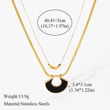 Fashion Stainless Steel Black Geometric Necklace Earrings Luxury Waterproof Jewellery Sets - Trendy New Gifts - The Jewellery Supermarket
