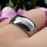 Dome Band Center Brushed 8MM 10MM Men's and Women's Tungsten Carbide Rings