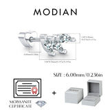 Multi -Styles 925 Silver Geometric Moissanite Heart Screw Stud Helix Earrings