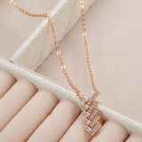 Trendy Geometric 14K Filled Rose Gold AAA Zircon Diamonds Necklace For Women  Daily Party Fine Jewellery