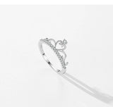 Elegant Crown Design Sterling Silver Fashion Pear Cut AAAA Lab Created Diamond Ring