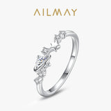 Elegant Irregular Shape Stars Sterling Silver AAAA Lab Created Diamond Rings