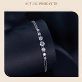 Lovely Sparkling Moissanite Diamonds Bracelet - Adjustable Strand Bracelet for Women Engagement Fine Jewellery - The Jewellery Supermarket