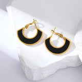 Fashion Stainless Steel Black Geometric Necklace Earrings Luxury Waterproof Jewellery Sets - Trendy New Gifts - The Jewellery Supermarket