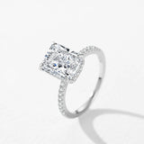 Crushed Iced Out Cut AAAA Lab Created Diamond 925 Sterling Silver Luxury Ring