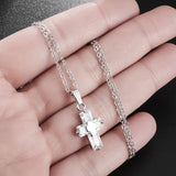 Luxury Delicate Gold Colour Shining AAA Zircon Crystals Cross Pendant Necklace - Religious Amulet Jewellery - The Jewellery Supermarket