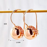 14K Rolled Gold Big Glossy AAA Zircon Diamonds Ball Drop Earrings Ethnic Jewellery