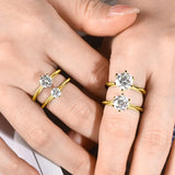 Solitaire 3ct 2ct 1ct VVS1 D Colour Moissanite 925 Silver Plated 18K Gold Wedding Ring