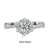 Dazzling VVS11CT Moissanite Diamond Rings for Women Silver Classic Engagement Wedding Jewellery With GRA Certificate