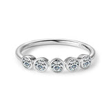 GRA Certified 3mm Round Half Eternity Moissanite Diamonds Rings for Women 925 Silver Engagement Wedding Jewellery