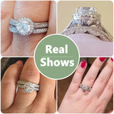 Terrific 1.88Ct Brilliant Round White AAAAA Quality High Carbon Lab Created Diamond Wedding Engagement Rings Sets - The Jewellery Supermarket