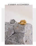 18K Gold Plated Stainless Steel Unique Lip Open Fashion Personalized Attractive Ring