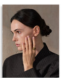 18K Gold Plated Stainless Steel Metal Double Layer Geometric Cast High Quality Ring